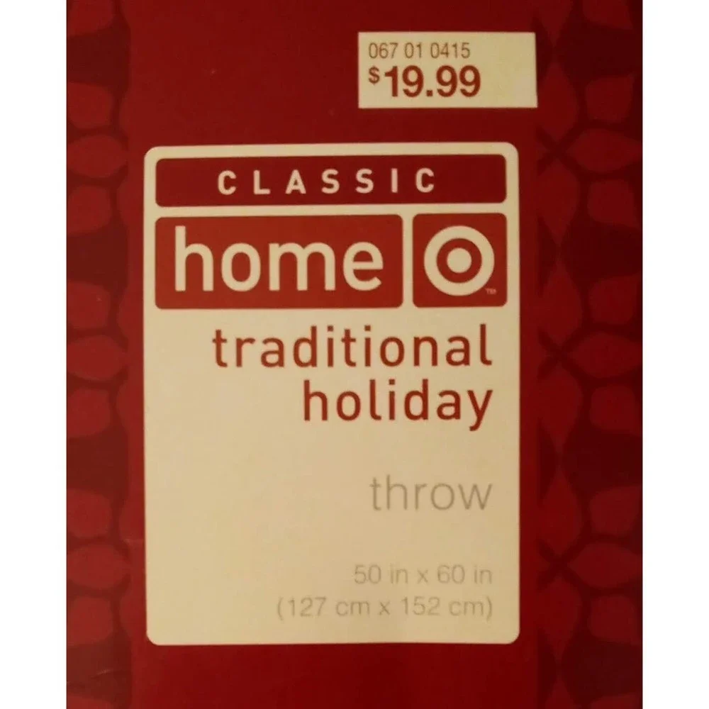 CHRISTMAS THROW CLASSIC HOME HOLIDAY RED 50x60 TARGET